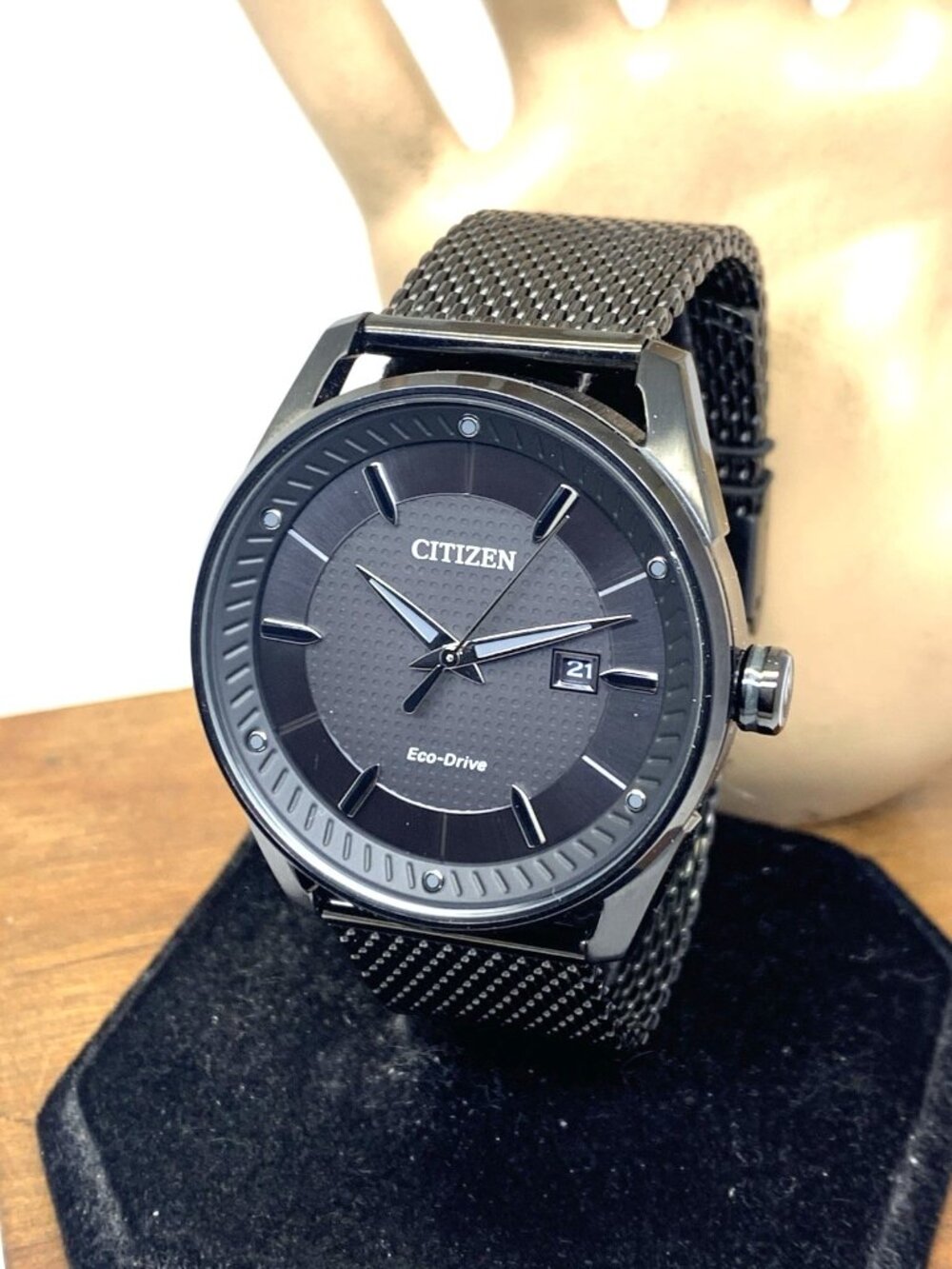 Citizen Men's Watch BM6988-57E Eco-Drive Black Dial Date Leather Strap 42mm